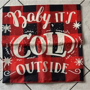 Red and Black Plaid Decorative Pillow Cover